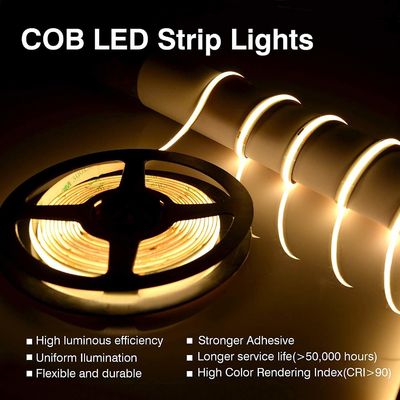 Ra90 dc 480 il LED Chips Cob Led Rgb Flexible ha condotto la striscia 24v 3000k