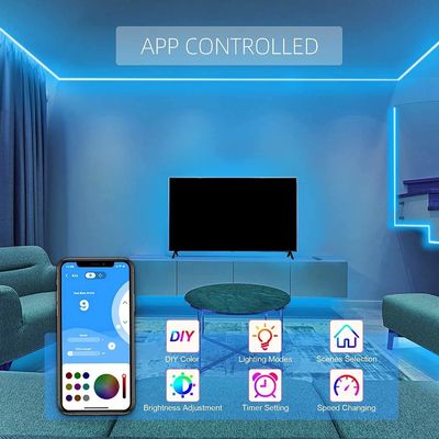 La casa di musica Ip65 APP ha condotto la striscia leggera Luces Rgb impermeabile flessibile 5050 corredi