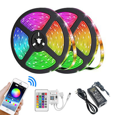 La sincronizzazione astuta Rgb flessibile di musica di CRESTIN 16.4ft RGB ha condotto le lampade fluorescenti WiFi APP