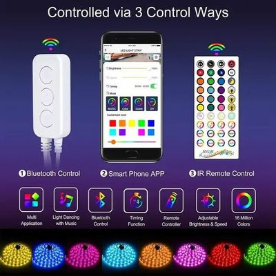 La luce astuta impermeabile di musica di RGB 5V LED ha condotto il cambiamento di colore di USB della lampadina 5050 della TV
