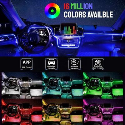 SMD 5050 RGB ha modificato la luce dell'atmosfera della decorazione interna dell'automobile della lampada LED delle luci dell'automobile