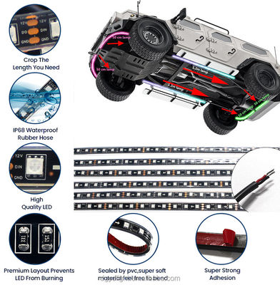 Automobile d'inseguimento di sogno Underglow Kit Neon Lights di colore 50cm 120cm impermeabile
