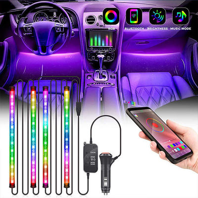 Il controllo blu principale di APP di musica del dente della radio della luce dell'atmosfera dell'automobile ha condotto la luce ambientale dell'automobile