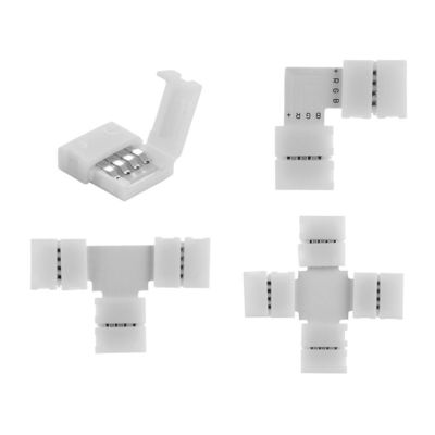 10mm 4 Pin di Pin Led Rgb Connector 10mm 4 LED L accessoria T X Gapless Unwired forma Solderless