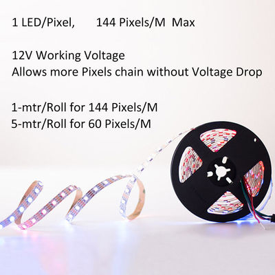 Ws2815 Digital Rgb ha condotto la striscia che i diversi dati indirizzabili di Daul segnalano 60 pixel del LED 144