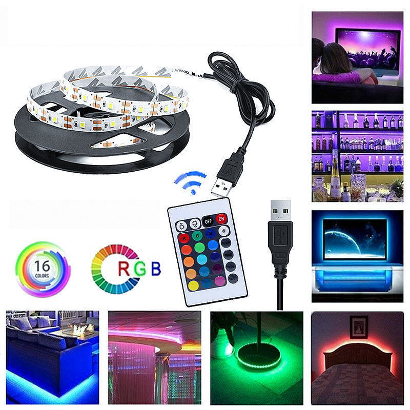 La luce astuta impermeabile di musica di RGB 5V LED ha condotto il cambiamento di colore di USB della lampadina 5050 della TV