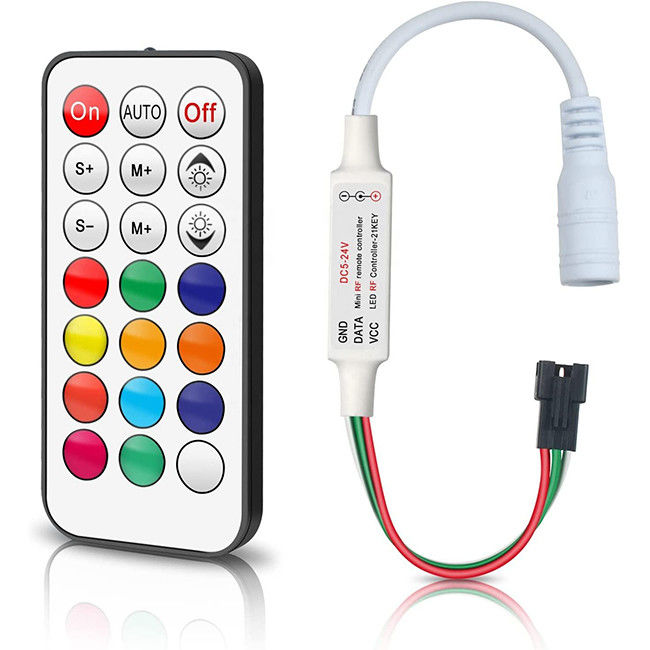 DC5 - mini 21Key LED lampade fluorescenti di sogno di colore di For WS2811 WS2812B del regolatore della luce di 24V